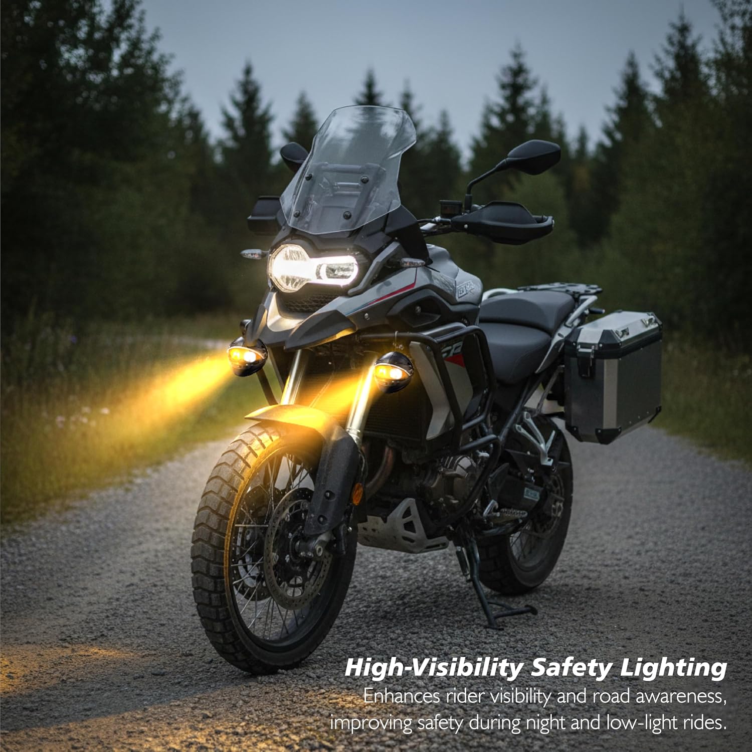 Projecteur LED Auxiliaire pour Moto et Scooter Double Couleur Blanc et Jaune Helmet Design 1Pcs - كشاف إضاءة لدراجات النارية بتصميم خوذة وإضاءة مزدوجة - Accessoires Auto/Moto - صورة 5