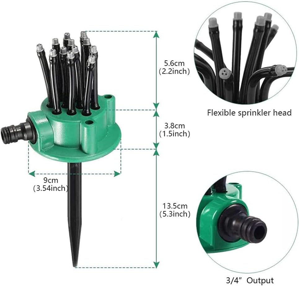 Arroseur de Jardin Rotatif 360 dégrée Multidirectionnel 12 Tuyaux Flexibles - رشاش مياه حدائق متعدد الاتجاهات 360 درجة بـ 12 خرطوم مرن - Outillage et Bricolage - صورة 3