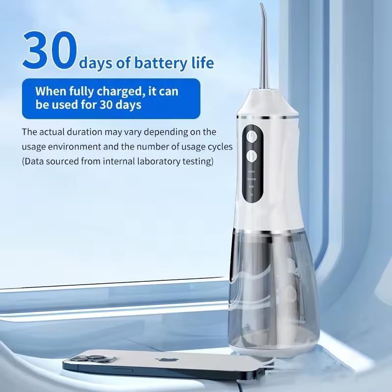 Hydropulseur Dentaire Sans Fil 380ml Pression 50-150 PSI 3 Modes - جهاز تنظيف الأسنان بالماء اللاسلكي - Soins et Beauté - صورة 4