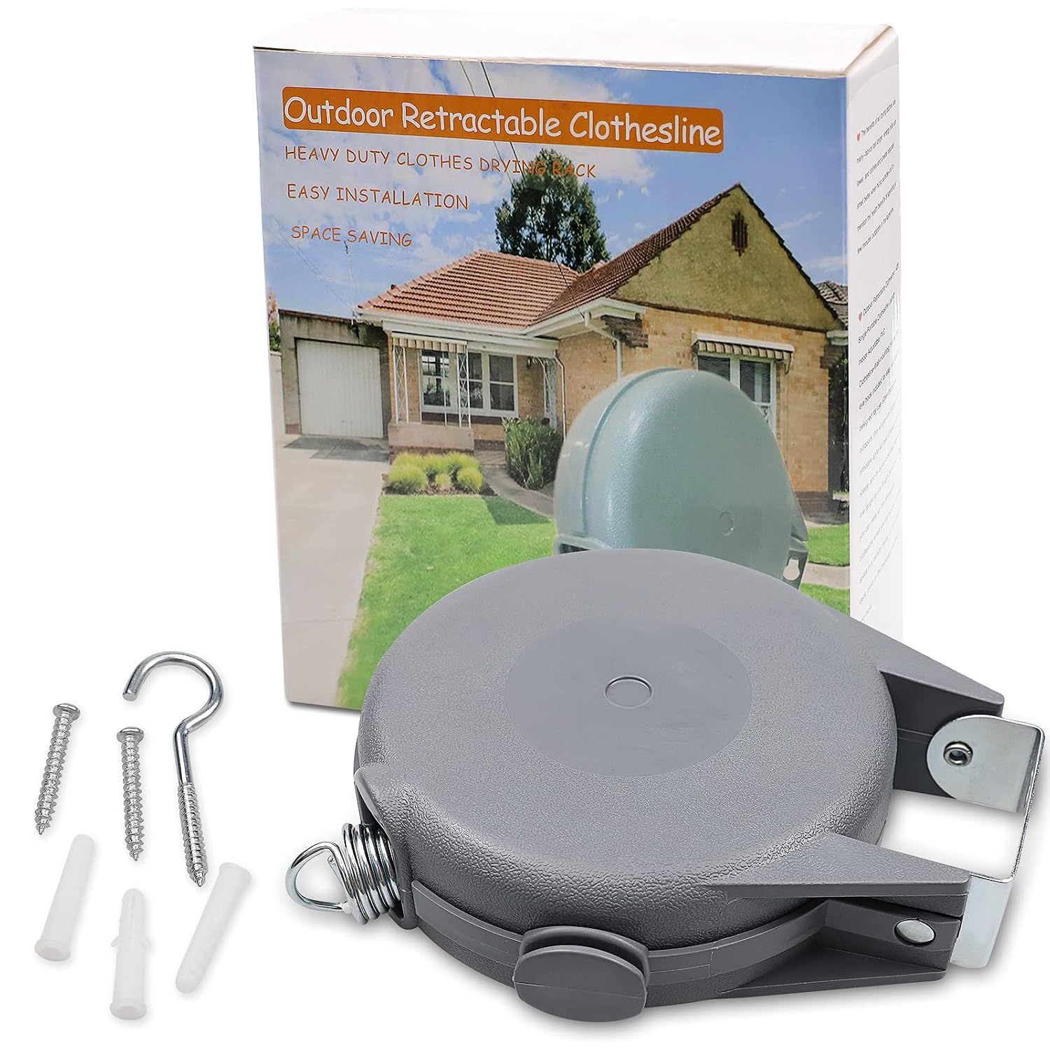 Corde à Linge Rétractable Automatique 15m Fixation Murale Supporte 10kg - حبل غسيل ملابس أوتوماتيكي قابل للسحب بطول 15 متراً - Maison - صورة 6