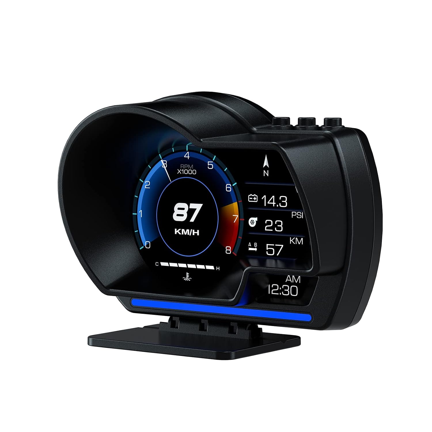 Afficheur Tête Haute HUD Intelligent Pour Voiture Système Double OBD2 + GPS 10 Alarme de Vitesse et Écran LCD - عداد السرعة الرقمي والشاشة الذكية للسيارة نظام مزدوج - Accessoires Auto/Moto - صورة 4