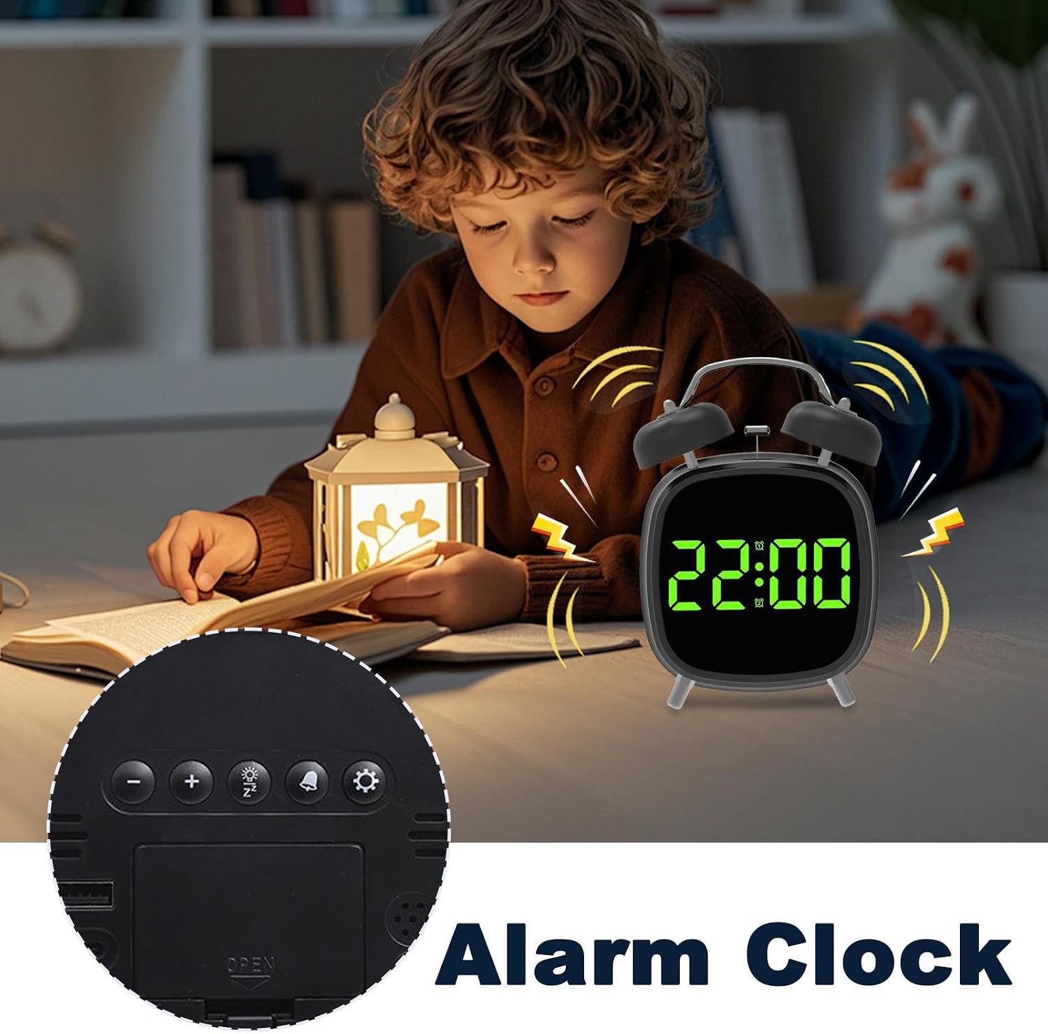 Réveil Numérique Intelligent LED Minuterie Luminescence Réglable et Port USB GHB032 - منبه رقمي ذكي مع مؤقت وإضاءة وتحكم بالصوت - Maison - صورة 3