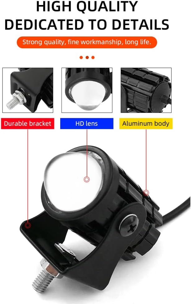 Projecteur LED Ultra Puissant Pour Moto et Véhicule Étanche IP67 DC 12V-80V, 3 Modes d'Éclairage - كشاف إضاءة ليد عالي القوة للمركبات والدراجات النارية - Accessoires Auto/Moto - صورة 2