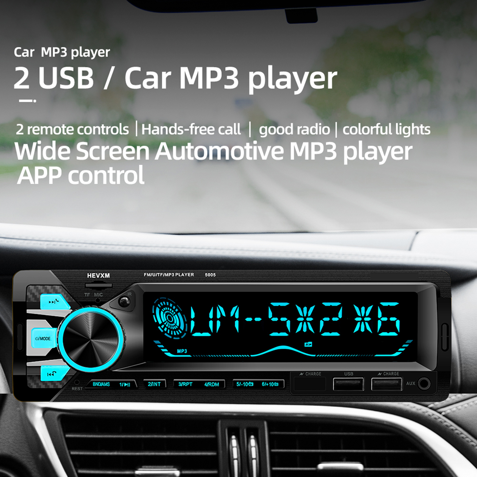Autoradio Bluetooth 1DIN 7 Couleurs LED et Charge Rapide 2.1A Pioneer 9900 - راديو سيارة بلوتوث - Accessoires Auto/Moto - صورة 4