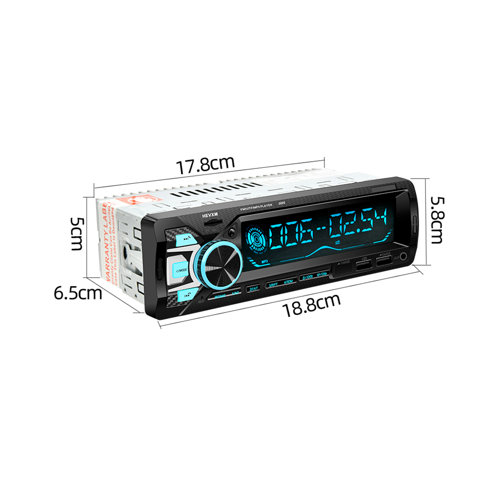 Autoradio Bluetooth 1DIN 7 Couleurs LED et Charge Rapide 2.1A Pioneer 9900 - راديو سيارة بلوتوث - Accessoires Auto/Moto - صورة 8