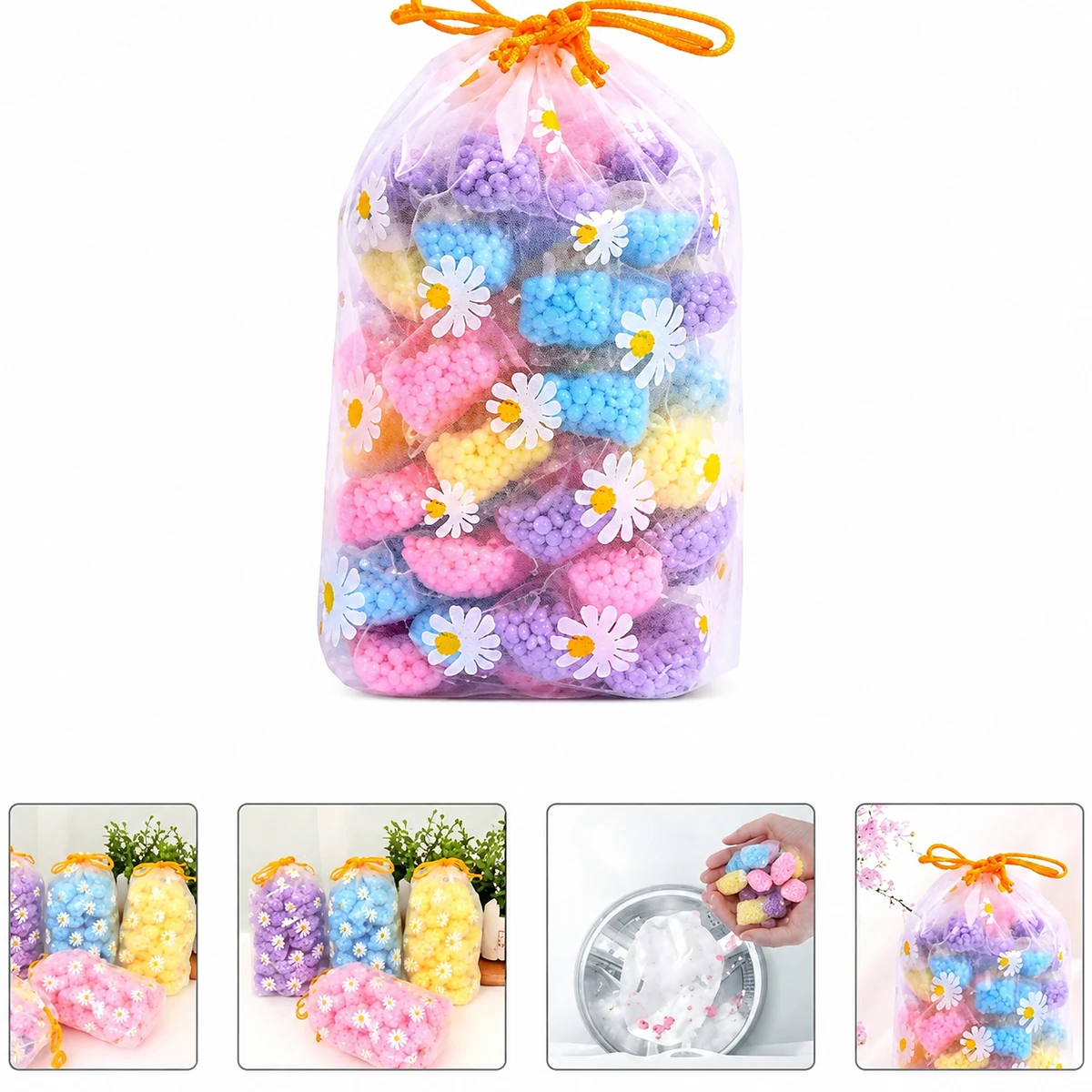 Perles adoucissantes parfumées pour le linge – 50 perles à utiliser en machine pour un linge frais et propre -حبيبات معطرة لتنعيم الأقمشة - 50 قطعة من حبيبات معطرة للغسيل لرائحة منعشة ونظيفة - Maison - صورة 3
