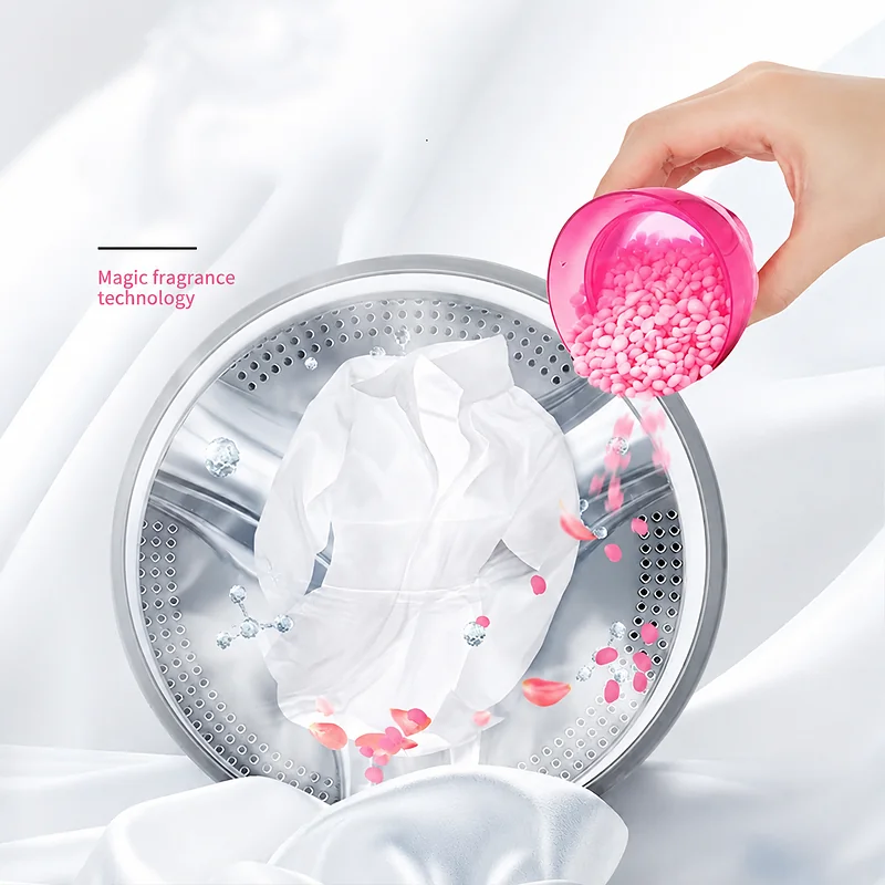 Perles adoucissantes parfumées pour le linge – 50 perles à utiliser en machine pour un linge frais et propre -حبيبات معطرة لتنعيم الأقمشة - 50 قطعة من حبيبات معطرة للغسيل لرائحة منعشة ونظيفة - Maison - صورة 4