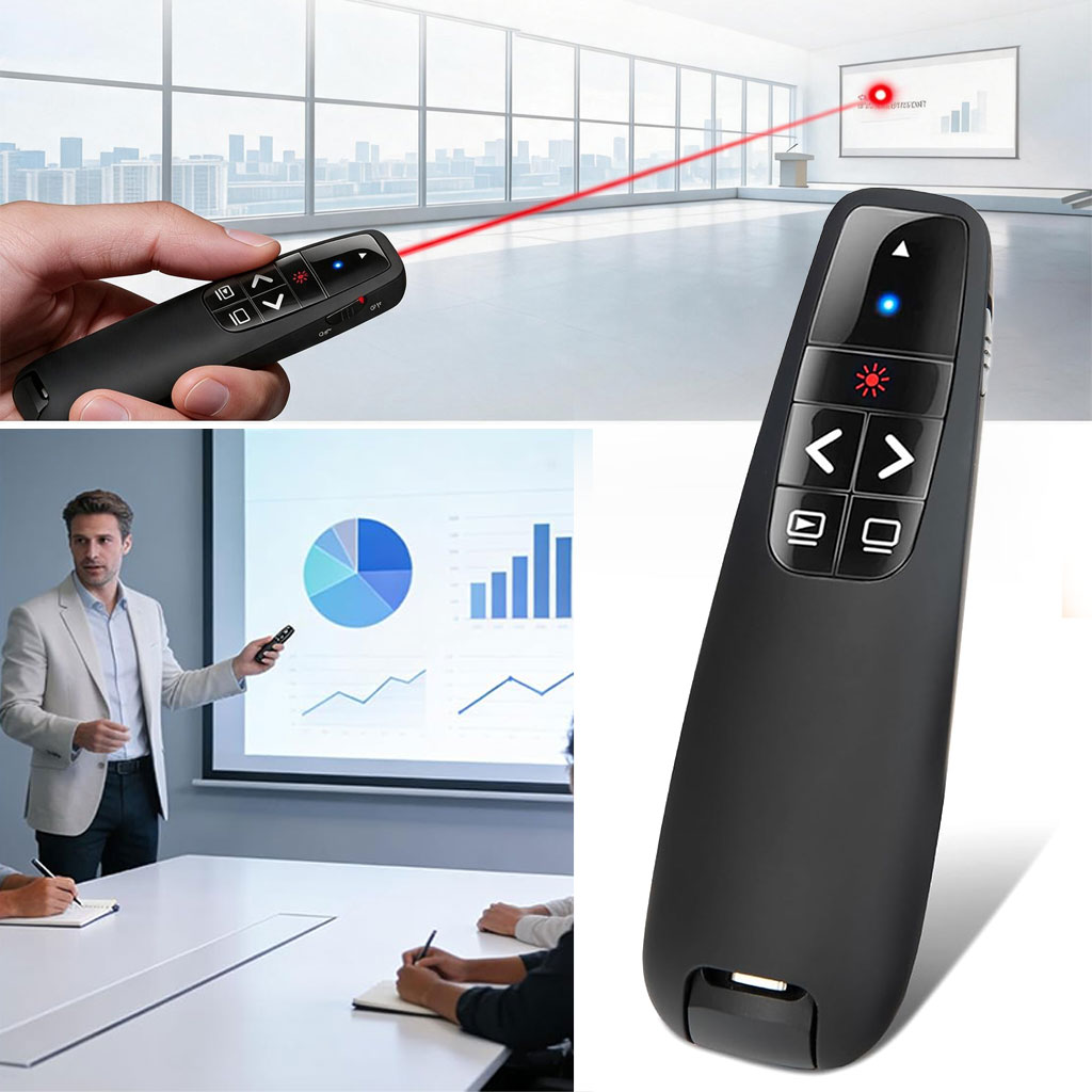 Télécommande de Présentation Sans Fil Pointeur Laser, Portée 15M - جهاز العرض والمؤشر اللاسلكي للتقديم والاجتماعات - Électronique - صورة 4